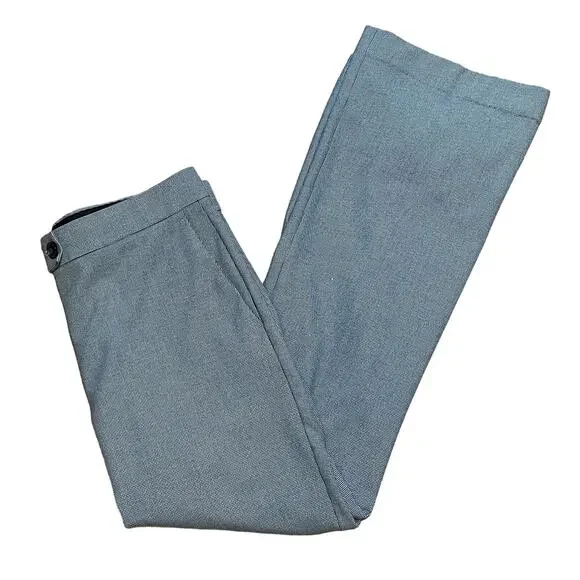 Ann Taylor Black White Herringbone Wide Leg Dress Pants 12 - Picture 1 of 6